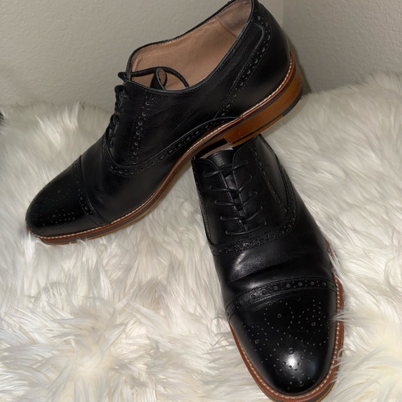 Johnston & Murphy Black Leather Oxfords Conrad Cap toe - Picture 9 of 10